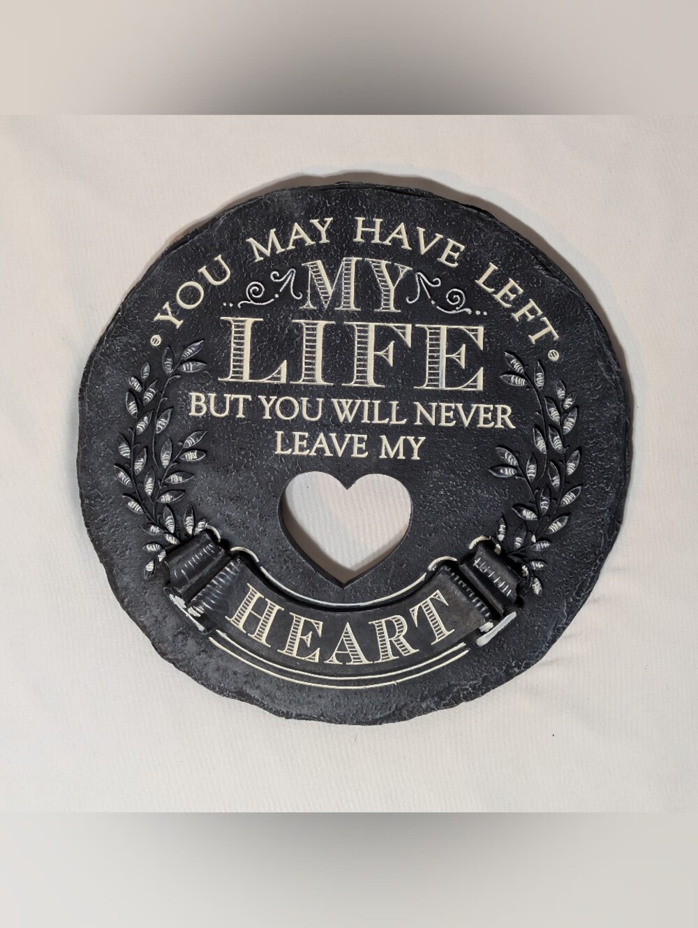 Memorial Stepping Stone Garden Sign Wall Art Decor Decoration Circular Heart Cut
